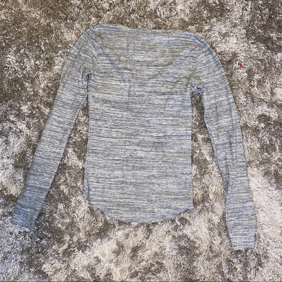 Gray long sleeve lounge shirt - Picture 2 of 6